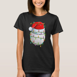 T-shirt Éclairages de Noël Golf Sports Santa Balle de Golf
