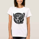 T-shirt Éclairer la chouette dans un cercle rayé (Devant)