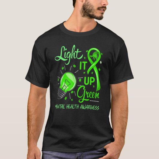 T-shirt Éclairer la lumière verte de sensibilisation à la  (Devant)