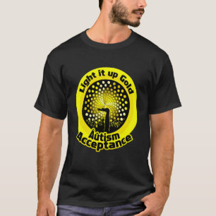 T-shirt Éclairez-le en bleu arc-en-ciel de sensibilisation
