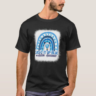 T-shirt Éclairez-le en bleu arc-en-ciel décoloré pour la s