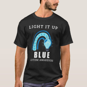 T-shirt Éclairez-le en bleu pour l'autisme Je porte du bl