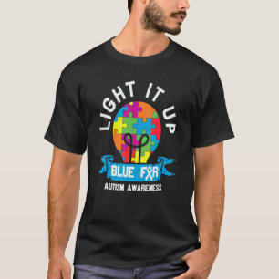 T-shirt Éclairez-le en bleu pour le puzzle de la sensibili