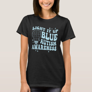 T-shirt Éclairez-le en bleu Rétro Groovy Sensibilisation à