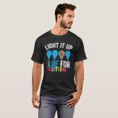 T-shirt Éclairons-le en bleu Mois de la sensibilisation à (Devant entier)