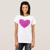 T-shirt éclatant rose de coeur d'étincelle (Devant entier)