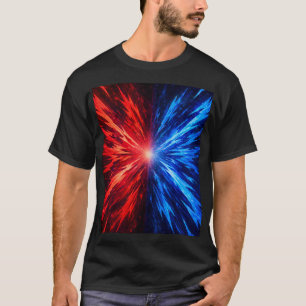 T-Shirt Éclatement d'Énergie Rouge Bleu – Explosio
