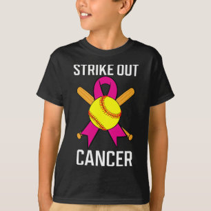 T-shirt Éclater le cancer Softball Ball rose Ruban Jeu C
