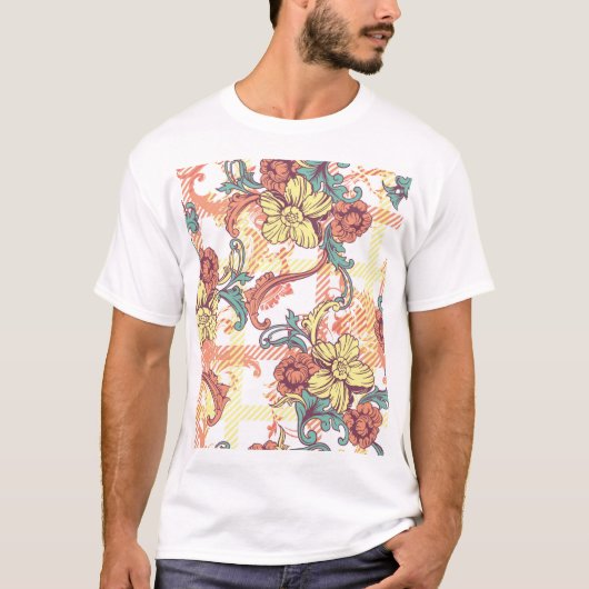 T-shirt Eclectique Baroque Fabric Motif Plaid (Devant)