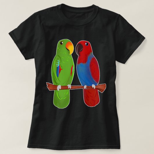 T-shirt Eclectus Parrot Adorable Couple Oiseaux Mignons De (Design devant)