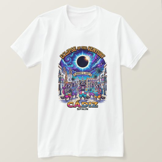 T-shirt Éclipse du siècle 2 août 2027 Groupe Cadix (Design devant)
