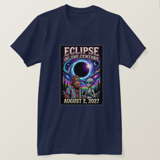 T-shirt Éclipse du siècle 2 août 2027 Historique (Design devant)