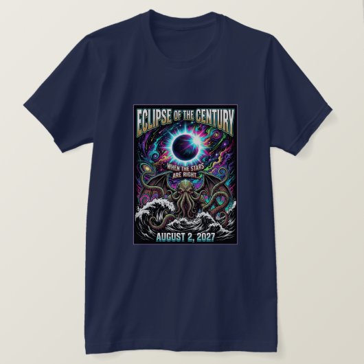 T-shirt Éclipse du Siècle Cthulhu Lovecraft (Design devant)