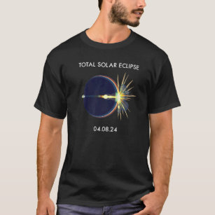 T-shirt Eclipse Flare 04 08 24 Total Solaire Eclipse Ameri