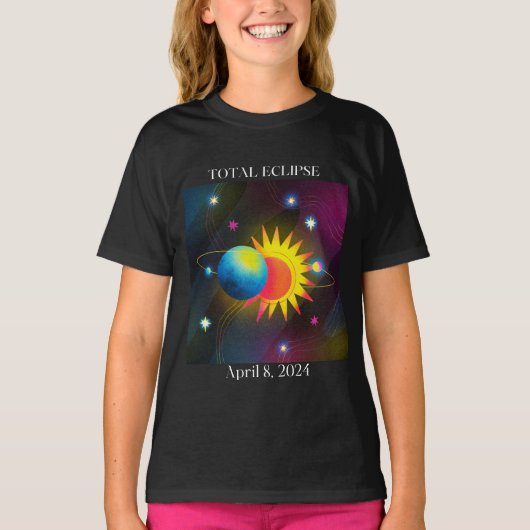 T-shirt Eclipse Flare 04.08.24 Total Solaire Eclipse USA (Devant)