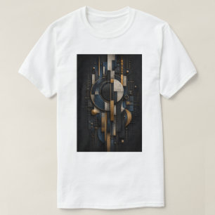 T-shirt Éclipse Géométrique Art Mural Abstrait 3D de Lux