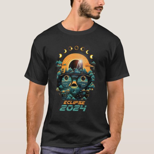 T-shirt Éclipse Phases Total Éclipse Solaire 2024 (Devant)