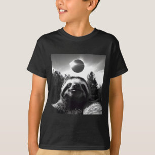T-shirt Éclipse solaire 2024 Sloth drôle selfie