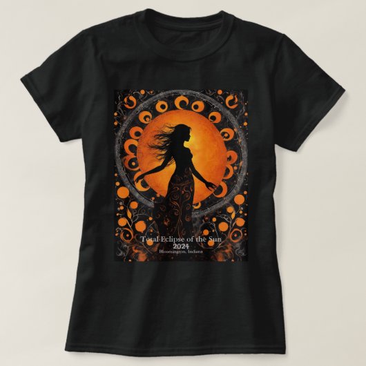 T-shirt Éclipse solaire 2 côtés de votre texte Danseur sol (Design devant)