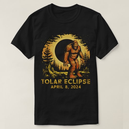 T-shirt Éclipse solaire 8 avril 2024 bigfoot (Design devant)