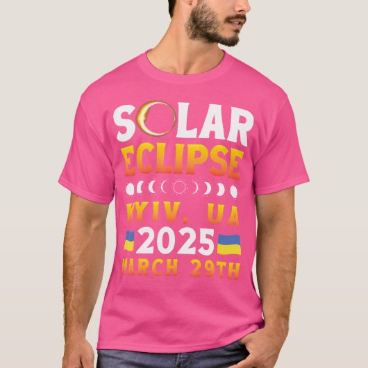 T-shirt Éclipse Solaire À Kiev Ua 2025 29 Mars Astronomie (Devant)