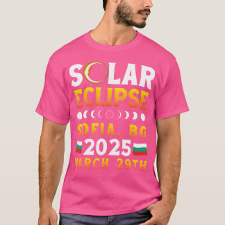T-shirt Éclipse Solaire À Sofia Bg 2025 Mars 29E Astronom