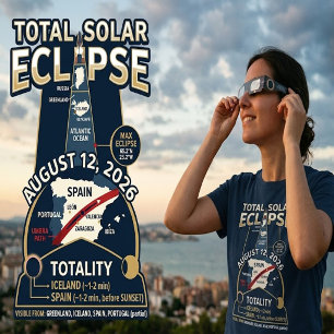 T-shirt Éclipse solaire totale 12 août 2026 Espagne Island