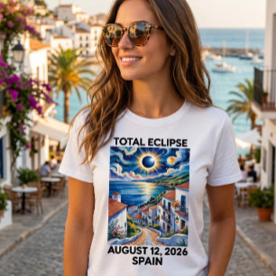 T-shirt Éclipse solaire totale 12 août 2026 Espagne Tee
