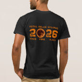 T-shirt Éclipse solaire totale 2026 (Dos)
