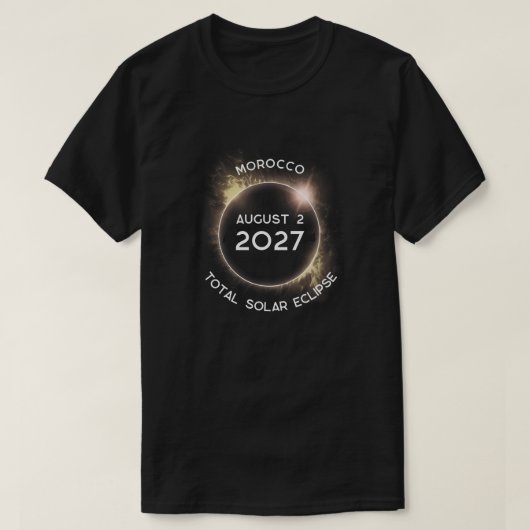 T-shirt Éclipse solaire totale 2027 (Design devant)