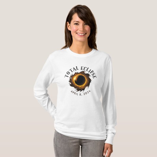 T-shirt Éclipse solaire totale 24 avril, 2024 (Devant entier)