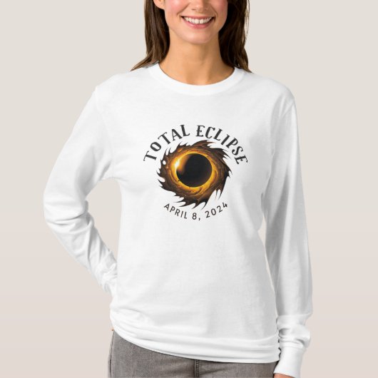 T-shirt Éclipse solaire totale 24 avril, 2024 (Devant)