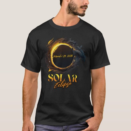 T-shirt Éclipse solaire totale 29 mars 2025 C commémoratif (Devant)
