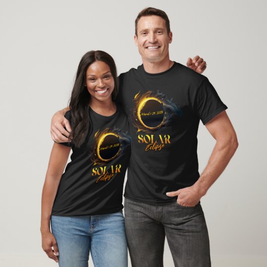 T-shirt Éclipse solaire totale 29 mars 2025 C commémoratif (Unisexe)