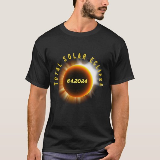 T-shirt éclipse solaire totale 8/4/2024 USA (Devant)