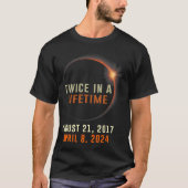 T-shirt Éclipse Solaire Totale Deux Fois Dans Une Vie Sola (Devant)