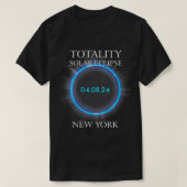 T-shirt Éclipse solaire totale pour femmes 2024 New York 0 (Design devant)