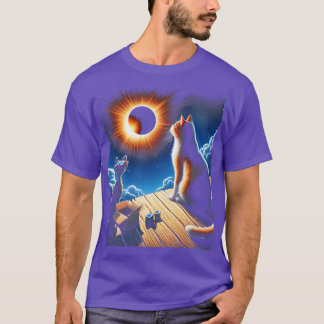 T-shirt Eclipse Tabby Chat regarder Solaire Eclipse Chat E