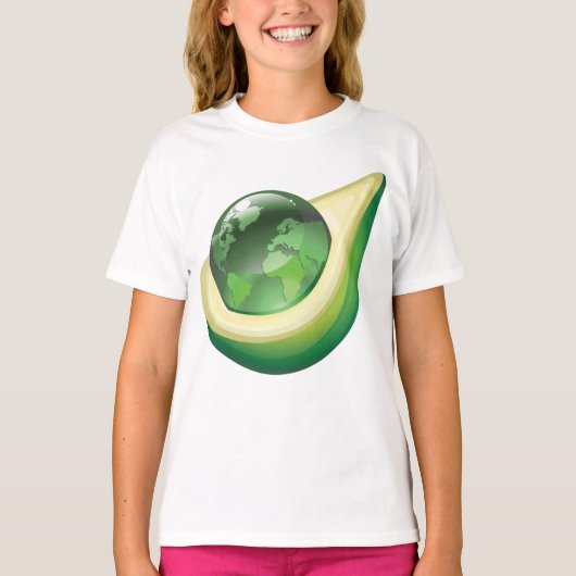 T-shirt Eco Earth Avocado Globe Planète durable (Devant)