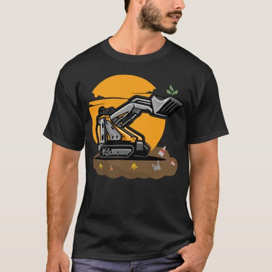 T-shirt Eco Excavator Planter de la verdure dans le nettoy (Devant)