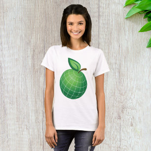 T-shirt Eco Globe Fruit Green Earth Leaf Sphere