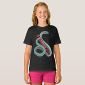 T-shirt École de crayon de pupille de serpent (Devant entier)