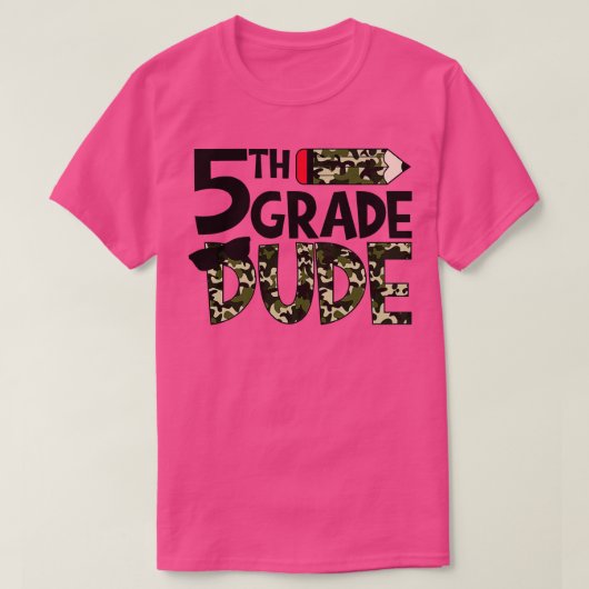 T-shirt école de dude 5e année (Design devant)