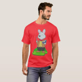 T-shirt École de livre d'enseignant de lapin (Devant entier)
