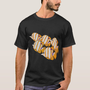 T-shirt École de poissons tropicaux à rayures jaunes