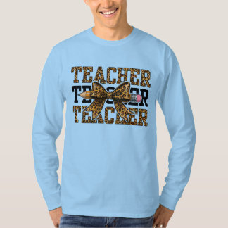 T-shirt École de professeur d'arc de léopard Crayon Mignon