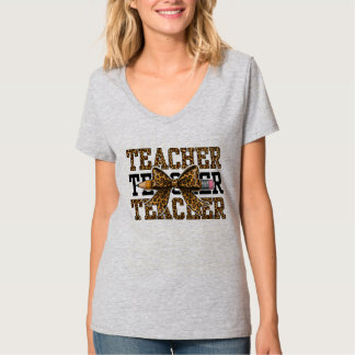 T-shirt École de professeur d'arc de léopard Crayon Mignon
