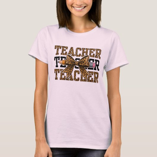 T-shirt École de professeur d'arc de léopard Crayon Mignon (Devant)