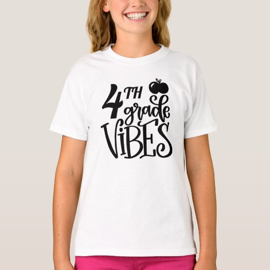 T-shirt École de vibes de quatrième année (Devant)