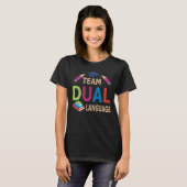 T-shirt Ecole d'enseignement de l'équipe de langue double (Devant entier)